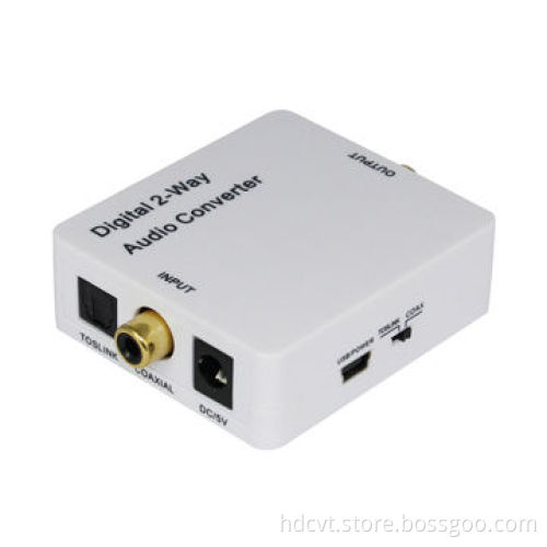 Digital 2-way Audio Converter, Coaxial to Toslink or Toslink to Coaxial